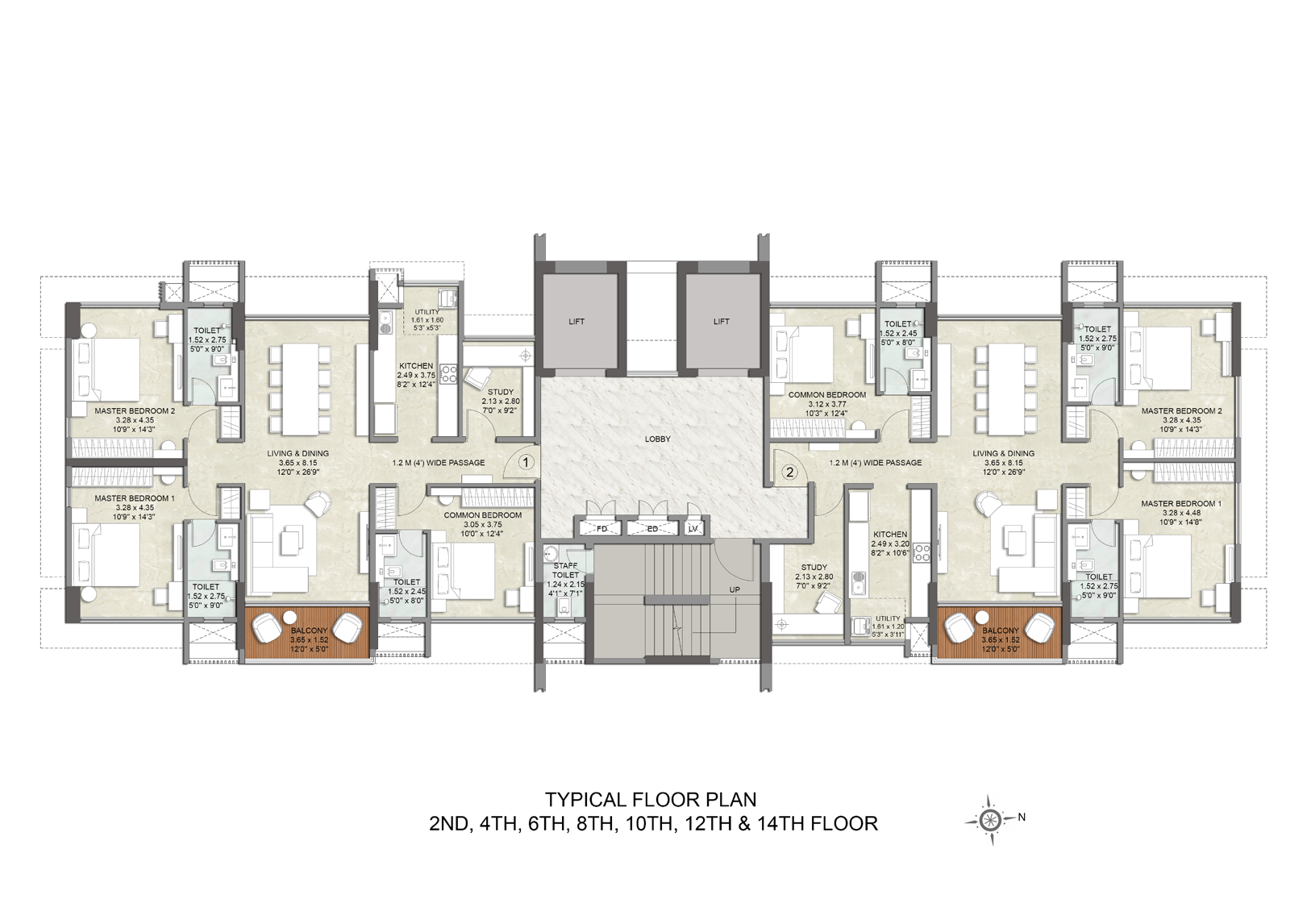 3.5 BHK Floor Plan